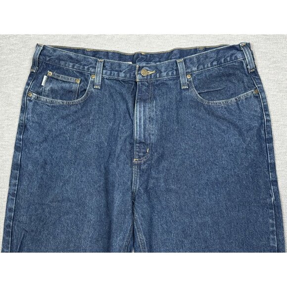 Carhartt Mens Blue Denim Jeans Straight Leg Relaxed Fit High Rise Size 42X32 - Picture 3 of 12